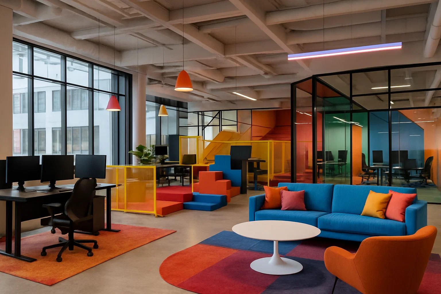Dice kontor i Fatburen, Södermalm – modernt och kreativt kontorsutrymme med innovativ design och öppen planlösning.